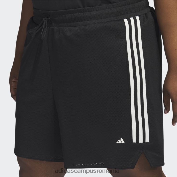 adidas campus romania pantaloni scurți de baschet negri select cu 3 dungi (plus mărime) adidas femei alb negru J266N223289