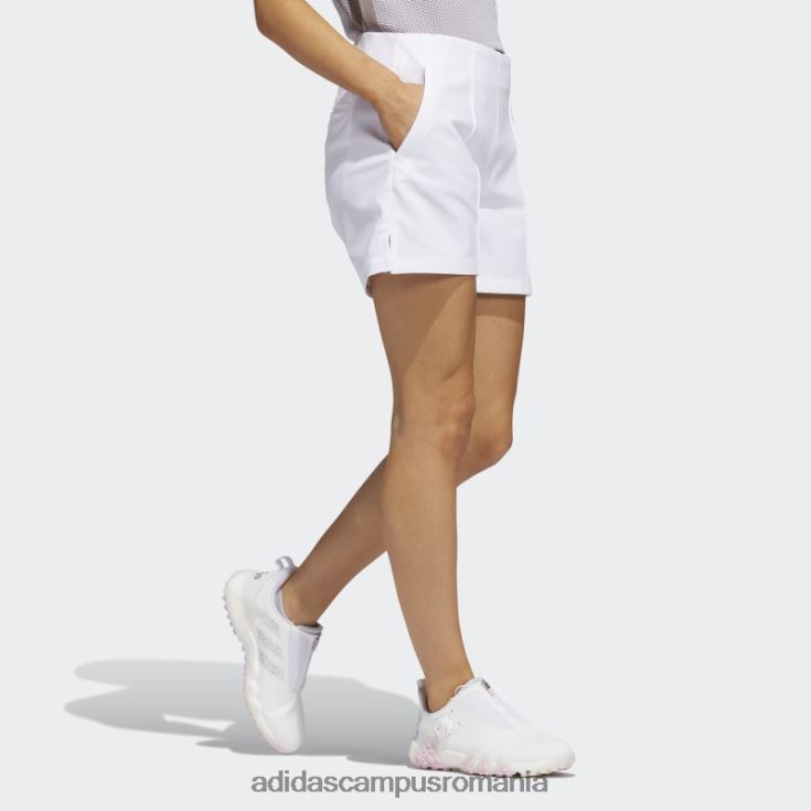 adidas campus romania pantaloni scurți de golf cu tragere de 5 inci, albi, adidas femei alb J266N223649