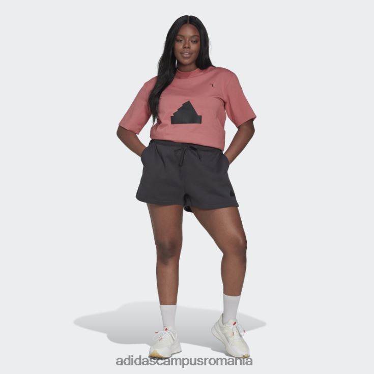 adidas campus romania pantaloni scurți de transpirație (plus mărime) carbon femei carbon J266N223329