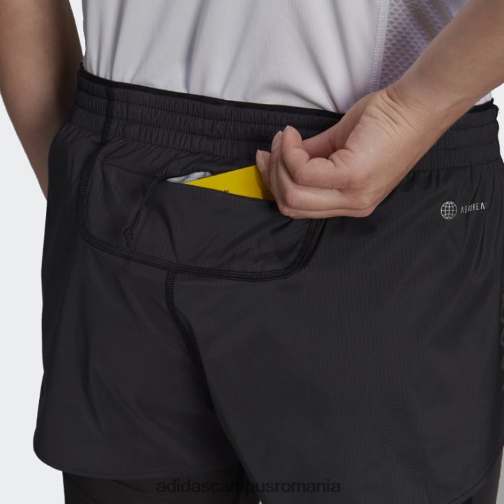 adidas campus romania pantaloni scurți doi-în-unul black run fast femei negru J266N223542