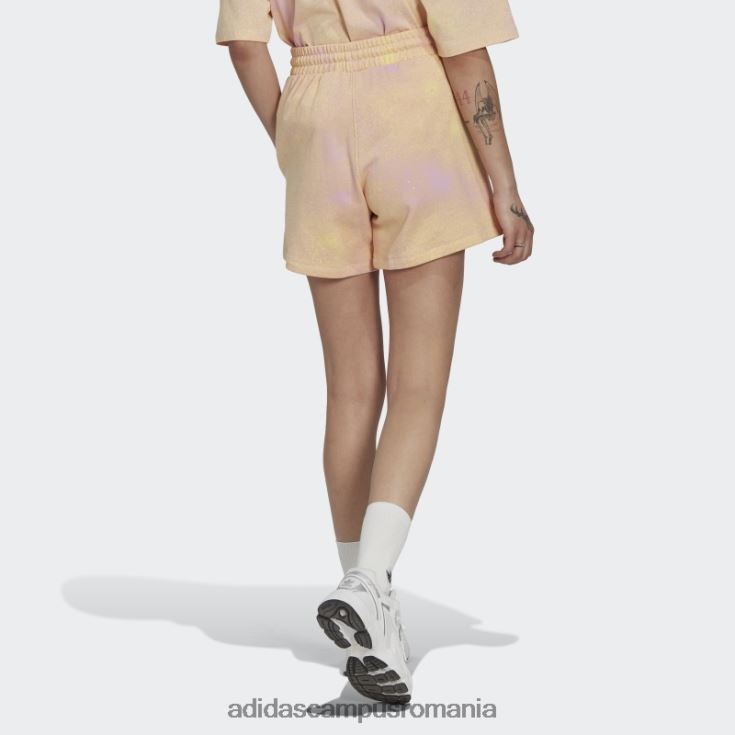 adidas campus romania pantaloni scurți largi cu imprimeu lila femei liliac/galben J266N223569