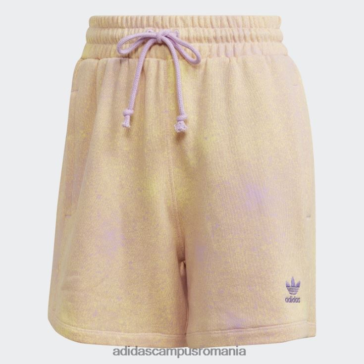 adidas campus romania pantaloni scurți largi cu imprimeu lila femei liliac/galben J266N223569