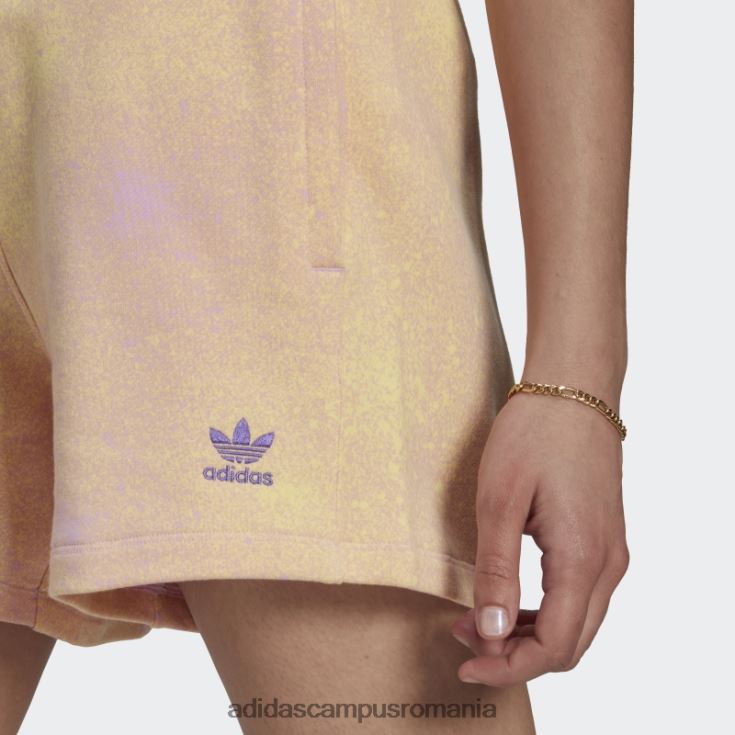 adidas campus romania pantaloni scurți largi cu imprimeu lila femei liliac/galben J266N223569