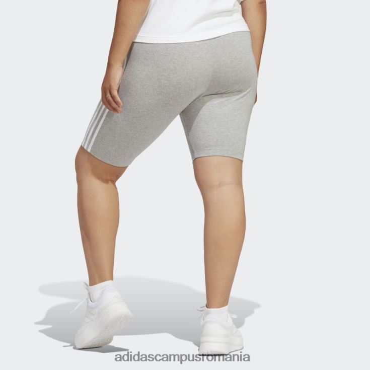 adidas campus romania pantaloni scurți pentru biciclete cu 3 dungi (plus mărime) gri mediu adidas femei gri mediu/alb J266N223340