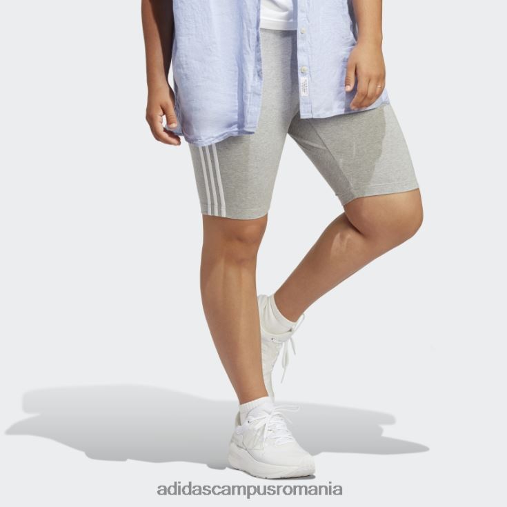 adidas campus romania pantaloni scurți pentru biciclete cu 3 dungi (plus mărime) gri mediu adidas femei gri mediu/alb J266N223340