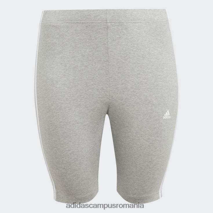 adidas campus romania pantaloni scurți pentru biciclete cu 3 dungi (plus mărime) gri mediu adidas femei gri mediu/alb J266N223340