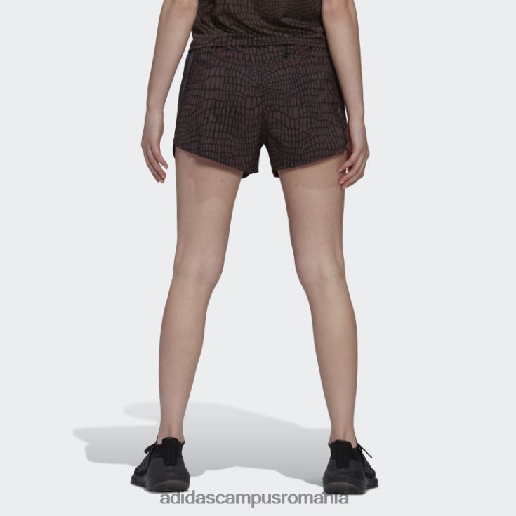 adidas campus romania run icons pantaloni scurți de alergare cu imprimeu crocodil cu 3 dungi negru femei negru J266N223641