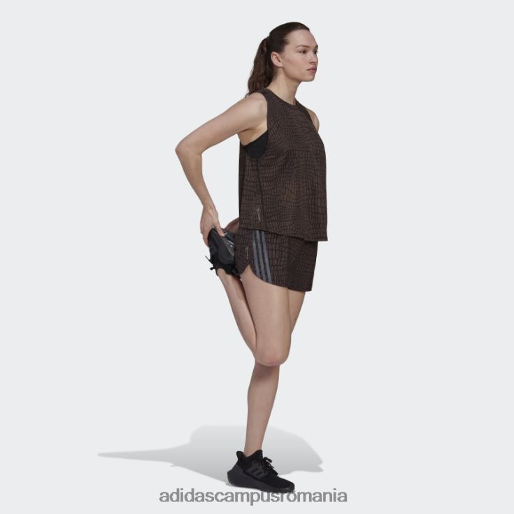 adidas campus romania run icons pantaloni scurți de alergare cu imprimeu crocodil cu 3 dungi negru femei negru J266N223641
