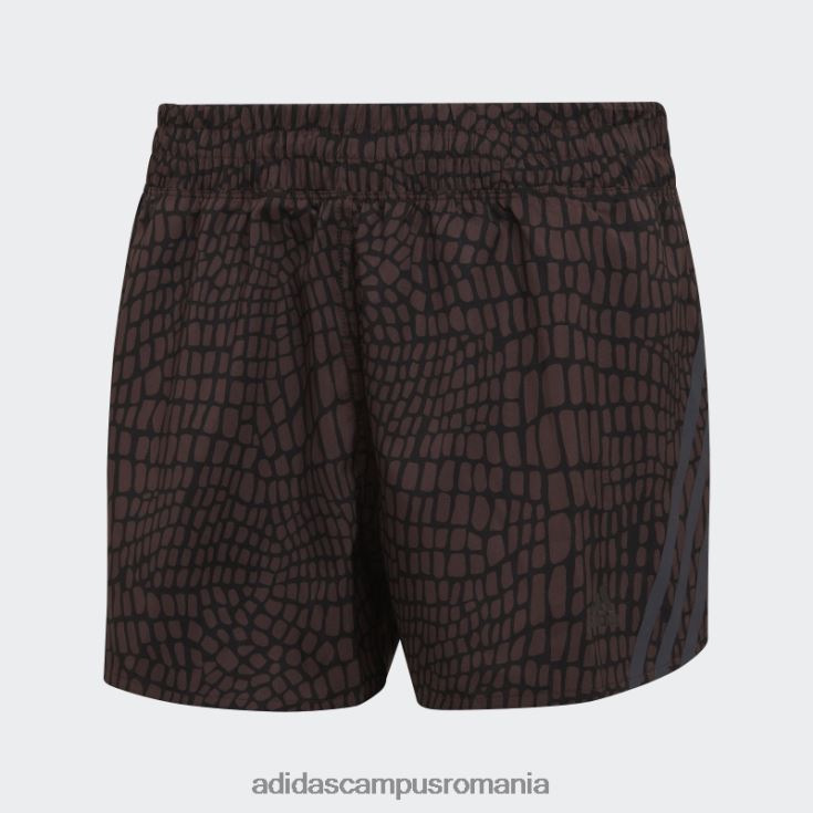 adidas campus romania run icons pantaloni scurți de alergare cu imprimeu crocodil cu 3 dungi negru femei negru J266N223641