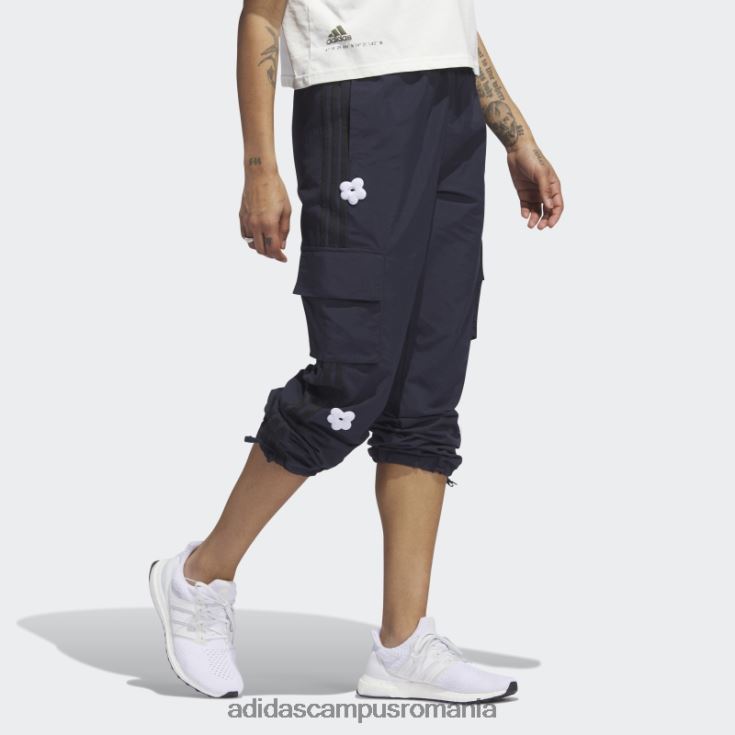 adidas campus romania Pantaloni cargo cu 3 dungi cu cerneală pete de chenilie femei cerneală J266N223822