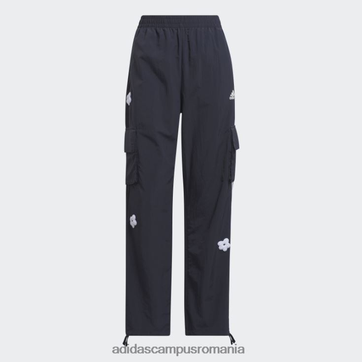 adidas campus romania Pantaloni cargo cu 3 dungi cu cerneală pete de chenilie femei cerneală J266N223822