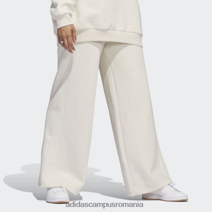 adidas campus romania all szn fleece pantaloni largi ecru tint mel adidas femei ecru tint mel J266N223958