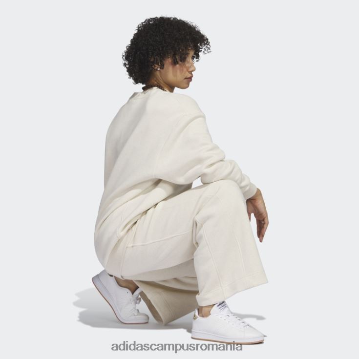 adidas campus romania all szn fleece pantaloni largi ecru tint mel adidas femei ecru tint mel J266N223958