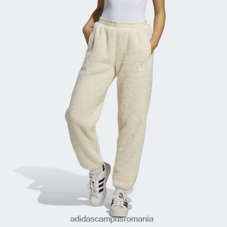 adidas campus romania esențiale albe+ pantaloni pufosi de pluș femei alb J266N223951