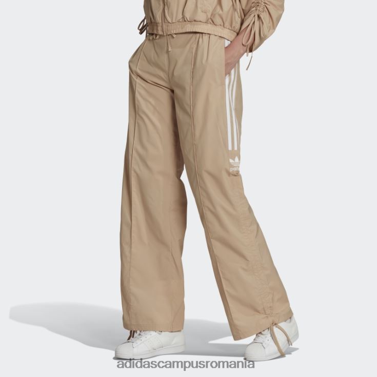 adidas campus romania pantaloni cu volane cu talie înaltă bej, cu 3 dungi femei bej J266N223998