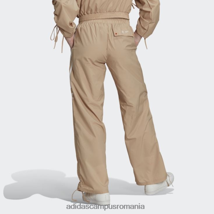 adidas campus romania pantaloni cu volane cu talie înaltă bej, cu 3 dungi femei bej J266N223998