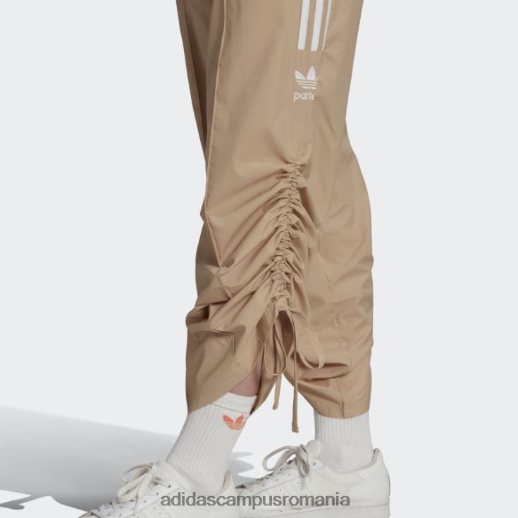adidas campus romania pantaloni cu volane cu talie înaltă bej, cu 3 dungi femei bej J266N223998