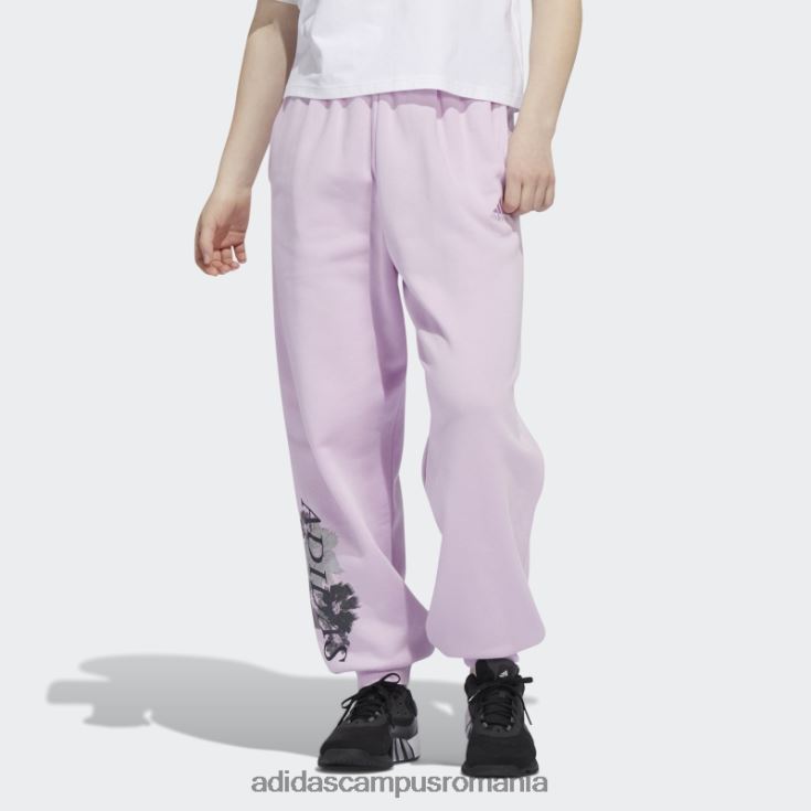 adidas campus romania pantaloni de jogger cu manșete cu grafic floral lila adidas femei liliac J266N223874