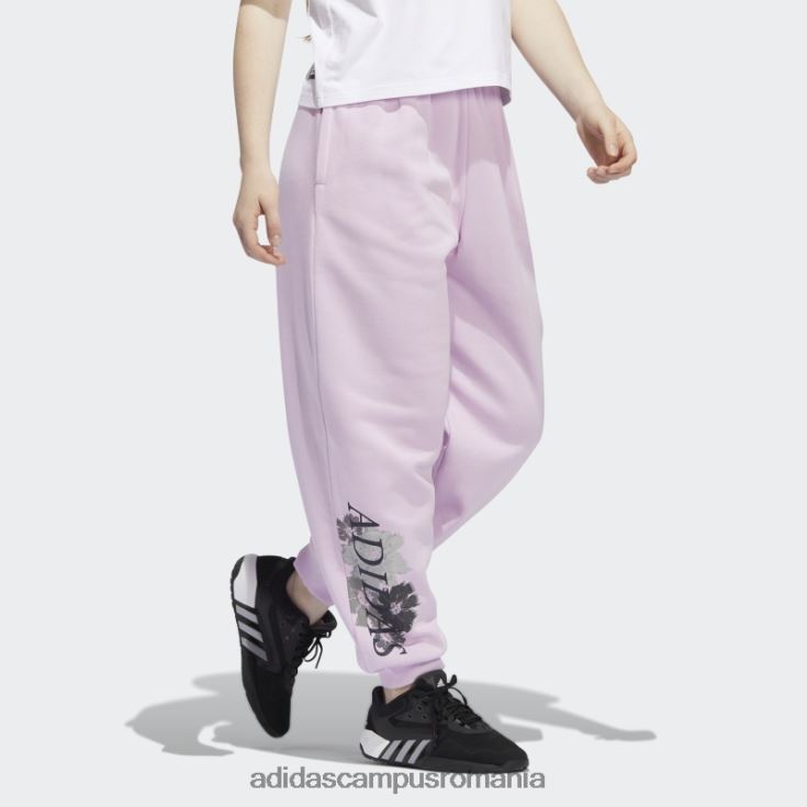 adidas campus romania pantaloni de jogger cu manșete cu grafic floral lila adidas femei liliac J266N223874