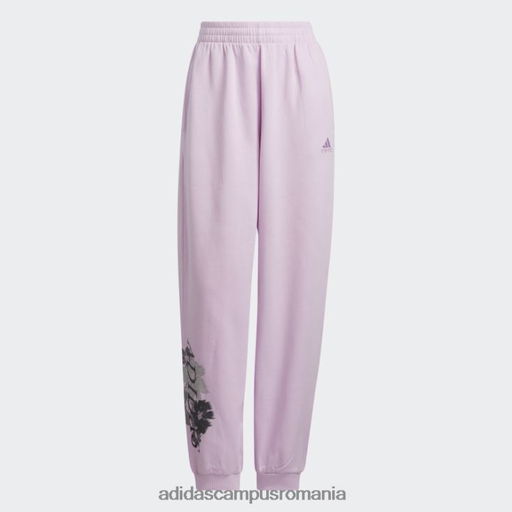 adidas campus romania pantaloni de jogger cu manșete cu grafic floral lila adidas femei liliac J266N223874