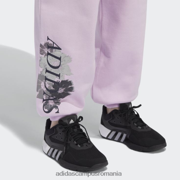 adidas campus romania pantaloni de jogger cu manșete cu grafic floral lila adidas femei liliac J266N223874