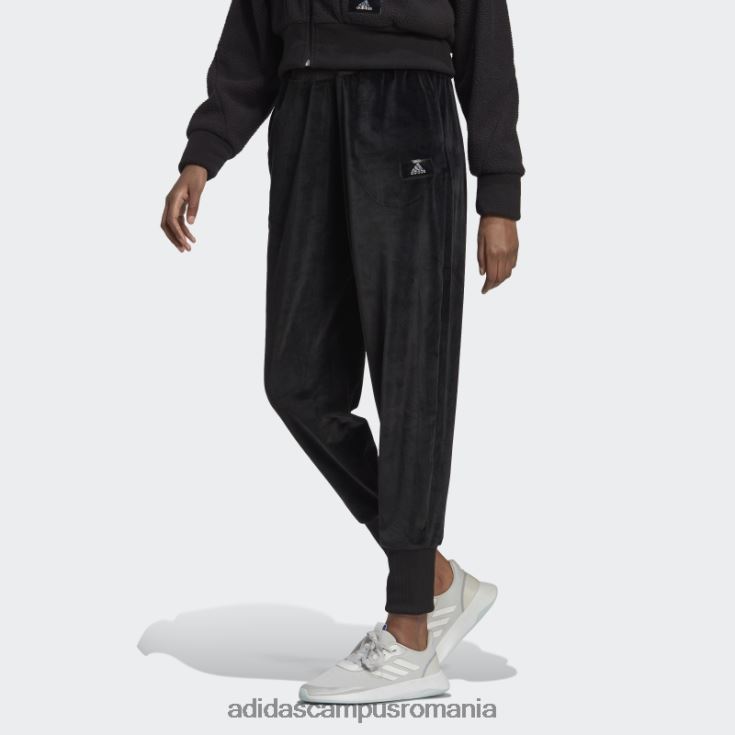 adidas campus romania pantaloni de jogging negri holidayz confortabili din velur adidas femei negru J266N223817