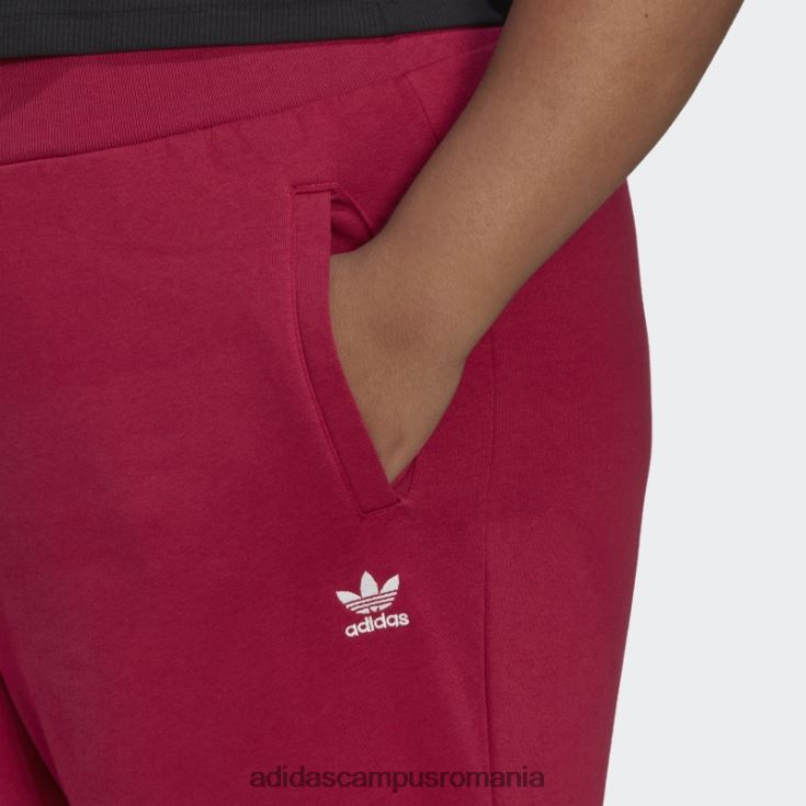 adidas campus romania pantaloni de jogging subțiri din fleece adicolor essentials burgundy (mărime plus) femei Burgundia J266N223296