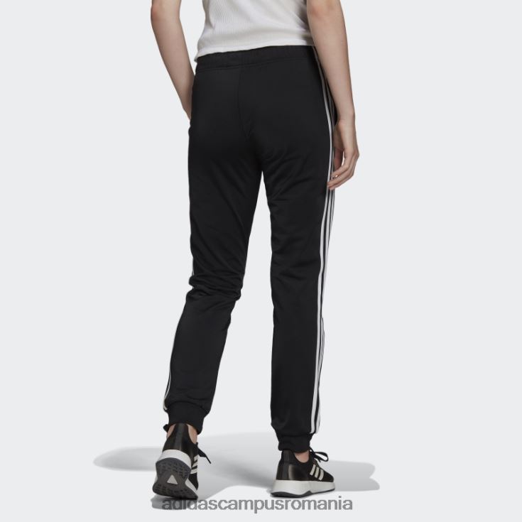 adidas campus romania pantaloni de încălzire primegreen essentials, subțiri, conici, cu trei dungi, negri femei negru J266N223821