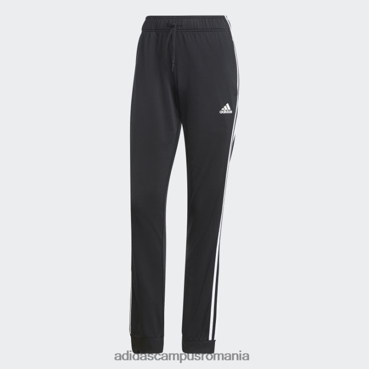 adidas campus romania pantaloni de încălzire primegreen essentials, subțiri, conici, cu trei dungi, negri femei negru J266N223821