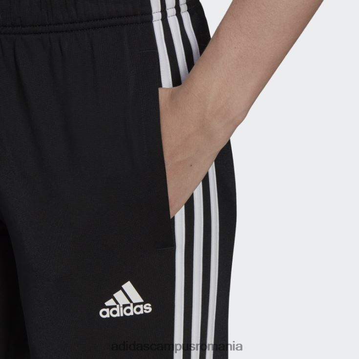 adidas campus romania pantaloni de încălzire primegreen essentials, subțiri, conici, cu trei dungi, negri femei negru J266N223821