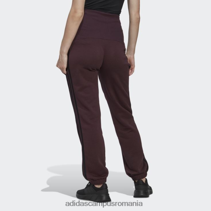 adidas campus romania pantaloni din bumbac maroon essentials cu 3 dungi (maternitate) femei maro/negru J266N224011