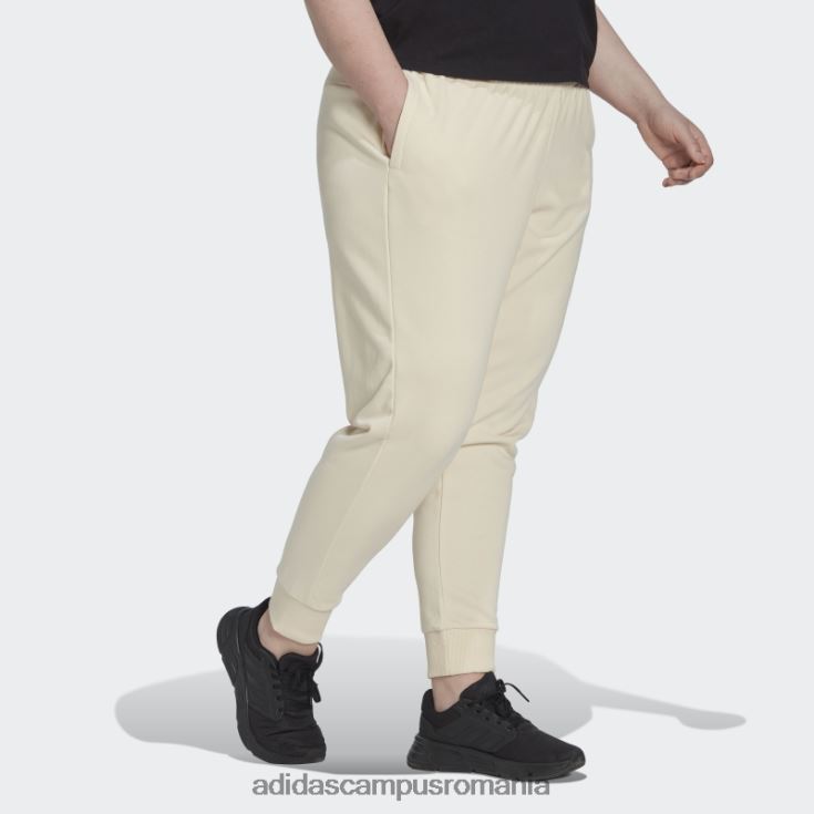 adidas campus romania pantaloni ecru tint essentials french terry cu logo (mărime plus) femei nuanță ecru/alb J266N223339