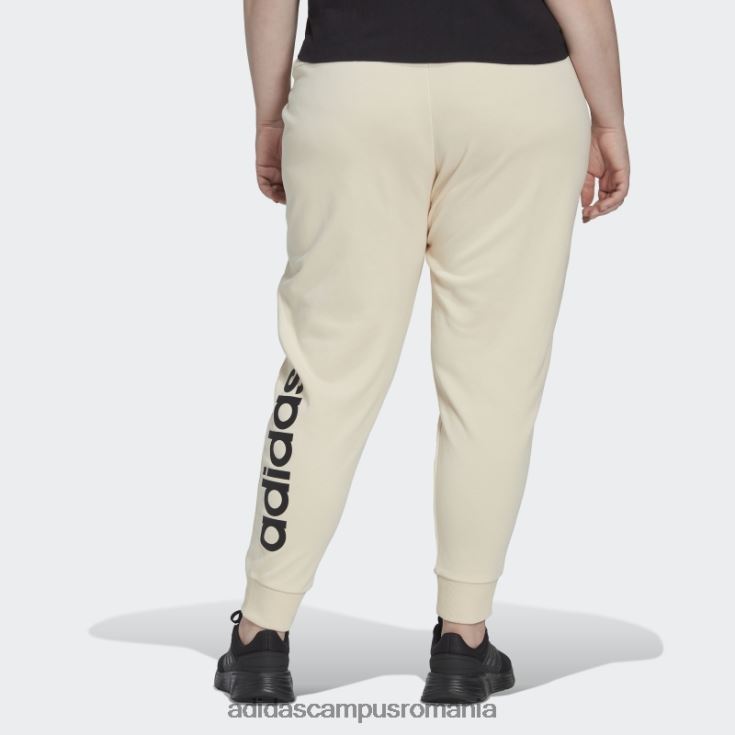 adidas campus romania pantaloni ecru tint essentials french terry cu logo (mărime plus) femei nuanță ecru/alb J266N223339