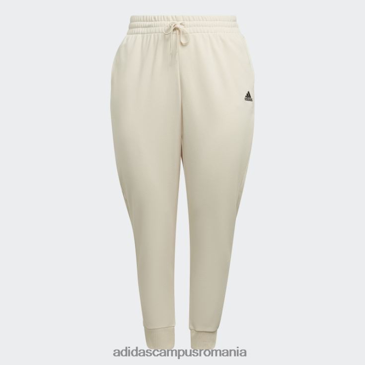 adidas campus romania pantaloni ecru tint essentials french terry cu logo (mărime plus) femei nuanță ecru/alb J266N223339