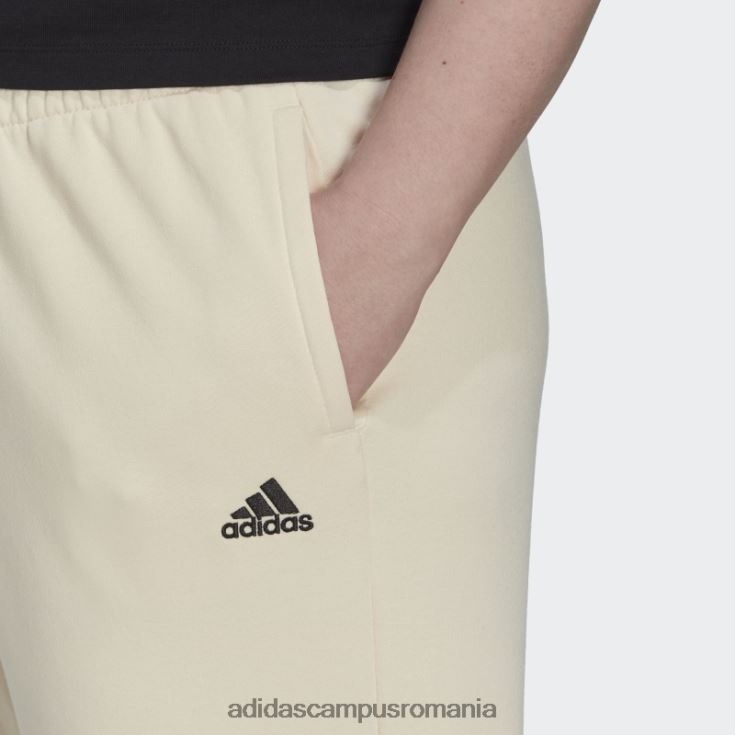 adidas campus romania pantaloni ecru tint essentials french terry cu logo (mărime plus) femei nuanță ecru/alb J266N223339