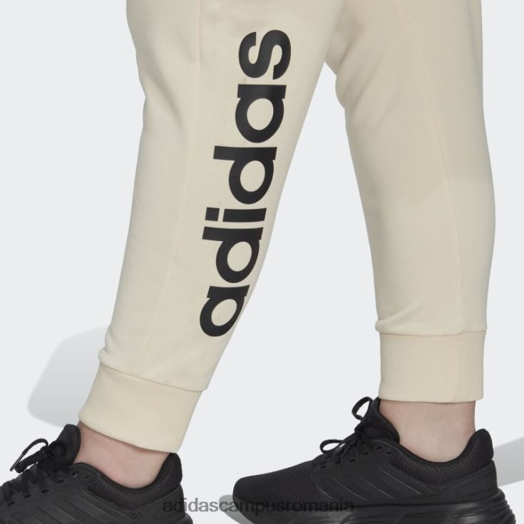 adidas campus romania pantaloni ecru tint essentials french terry cu logo (mărime plus) femei nuanță ecru/alb J266N223339