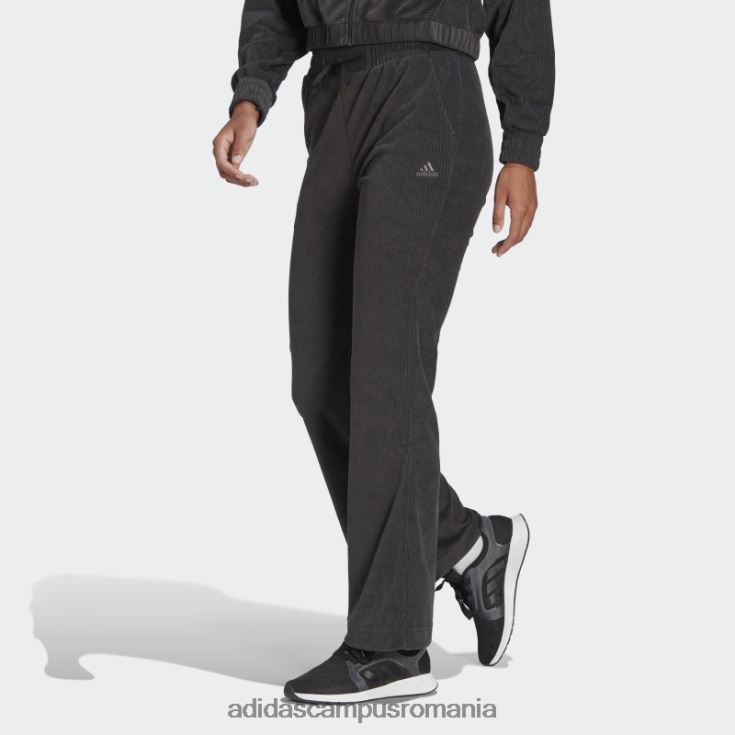 adidas campus romania pantaloni evazați din velur hiperglam negru femei negru J266N223840
