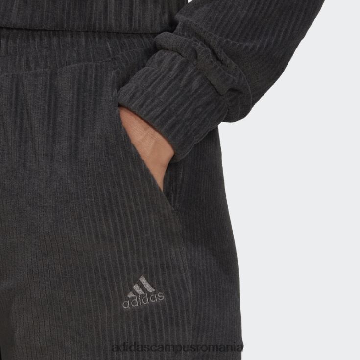 adidas campus romania pantaloni evazați din velur hiperglam negru femei negru J266N223840