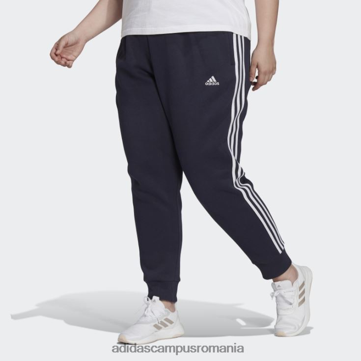 adidas campus romania pantaloni fleece cu 3 dungi (plus mărime) ink essentials femei cerneală/alb J266N223285