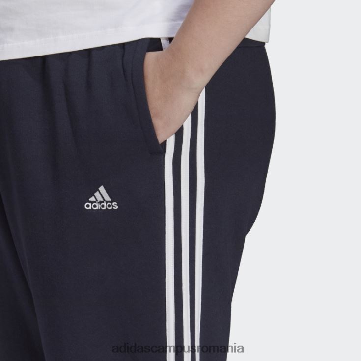adidas campus romania pantaloni fleece cu 3 dungi (plus mărime) ink essentials femei cerneală/alb J266N223285