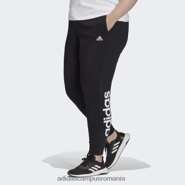 adidas campus romania pantaloni negri cu logo-ul French Terry (mărime plus) femei alb negru J266N223363