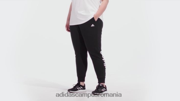 adidas campus romania pantaloni negri cu logo-ul French Terry (mărime plus) femei alb negru J266N223363