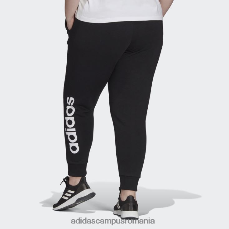 adidas campus romania pantaloni negri cu logo-ul French Terry (mărime plus) femei alb negru J266N223363