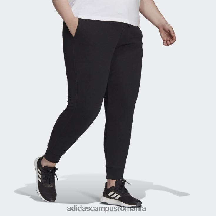 adidas campus romania pantaloni negri cu logo-ul French Terry (mărime plus) femei alb negru J266N223363