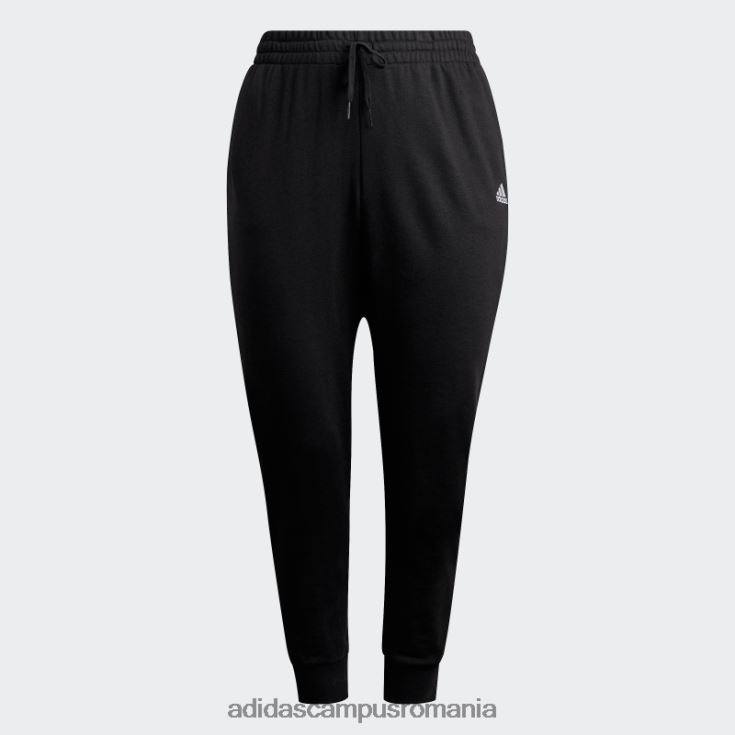 adidas campus romania pantaloni negri cu logo-ul French Terry (mărime plus) femei alb negru J266N223363