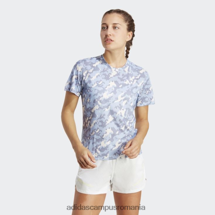 adidas campus romania Blue Dawn posedă tricou pentru alergare camo femei zori albastre J266N29736