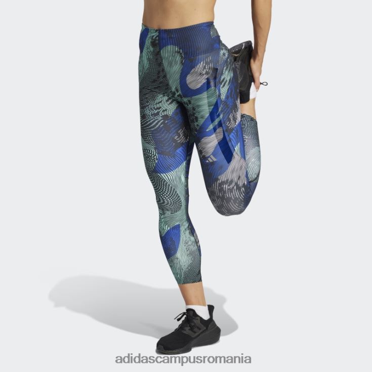 adidas campus romania Leggings 7/8 cu imprimeu pentru alergare adizero albastru femei negru/albastru J266N217332