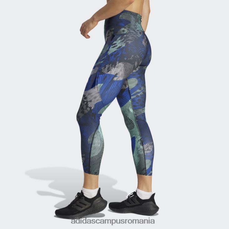 adidas campus romania Leggings 7/8 cu imprimeu pentru alergare adizero albastru femei negru/albastru J266N217332