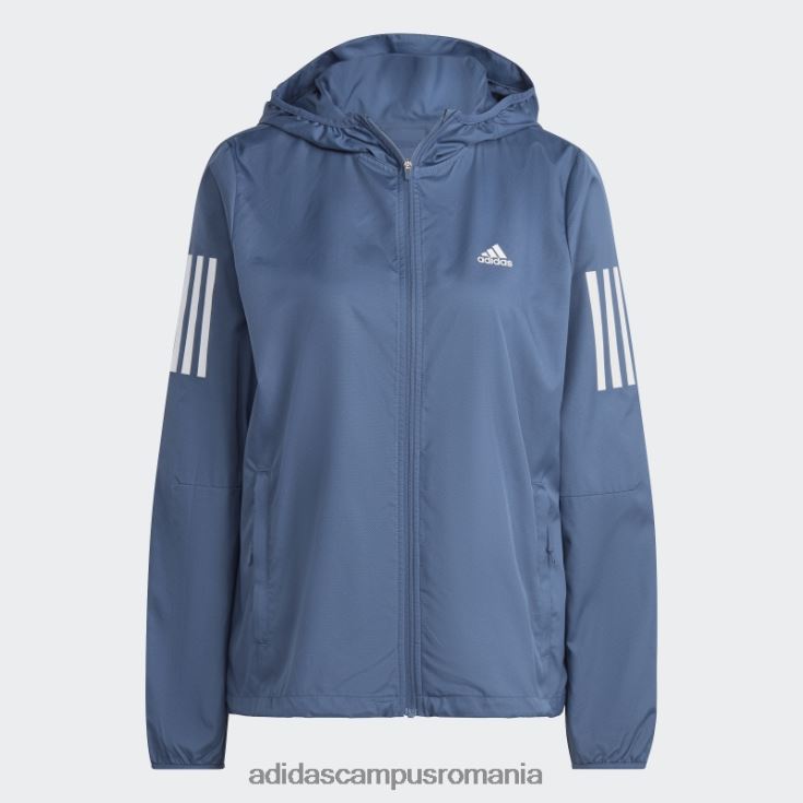 adidas campus romania deține runda cu glugă alergare windbreaker oțel moda femei oţel J266N210254
