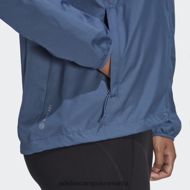 adidas campus romania deține runda cu glugă alergare windbreaker oțel moda femei oţel J266N210254